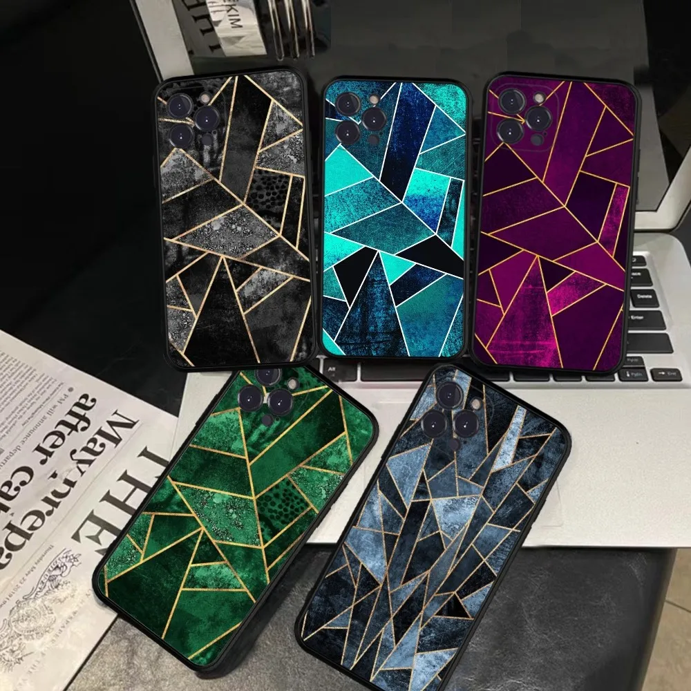 Gold Marble Phone Case Silicone Soft For Iphone 15 14 13 12 11 Pro Mini Xs Max 8 7 6 Plus X Xs Xr Cover