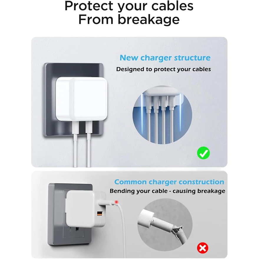 High-Speed 40W 4-Port USB-C Charger with Dual PD+QC Ports