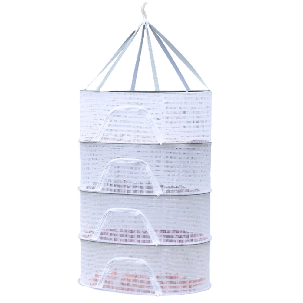 Four Layer Hanging Basket Net for Drying Fish and Vegetables with Zipper Windproof Hook for Indoor and Outdoor Use 4