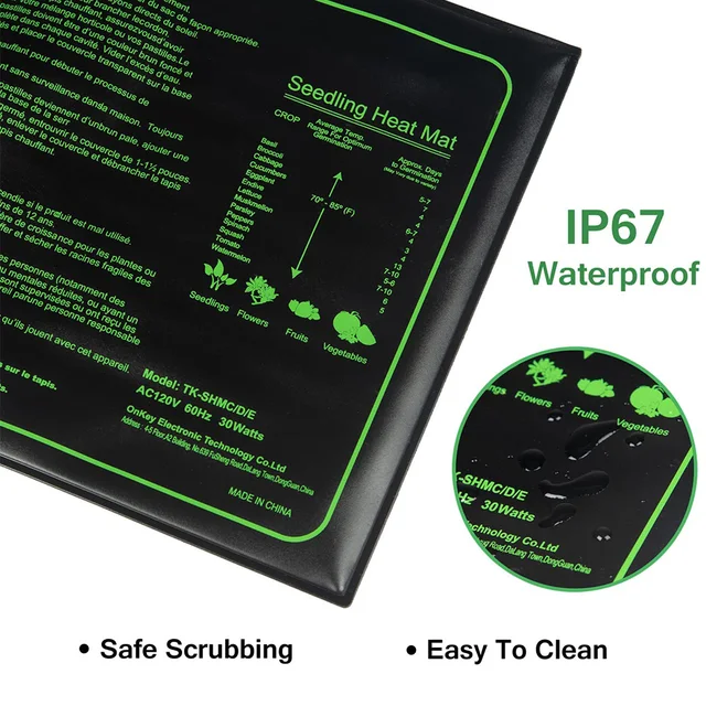 Tappetino Riscaldante Per Piante Con Termostato E Timer - Impermeabile IP68, 10x20 Pollici, 18W - Foto 2