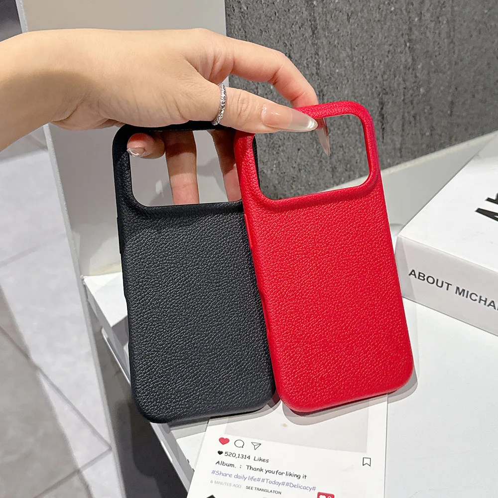 Luxury Ultra-Thin Leather Silicone Textured Soft Case - Candy Color Edition