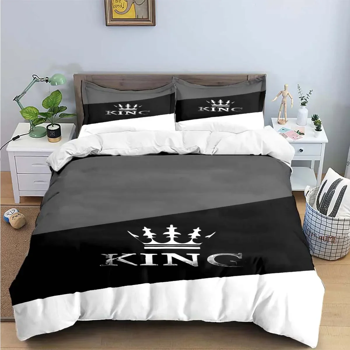Hot Sale Fashion King Queen Bedding Set Single Twin Full King Size Cute Animals Bed Linen Adults Teens Bedroom Luxury Gift
