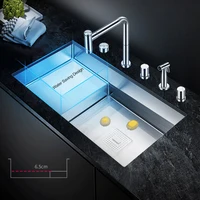 ASRAS Stepped อ่างล้างจาน304สแตนเลส4มม.ความหนา220มม.ความลึกขนาดใหญ่ทำด้วยมือแปรง Undermount อ่างล้างจาน 3