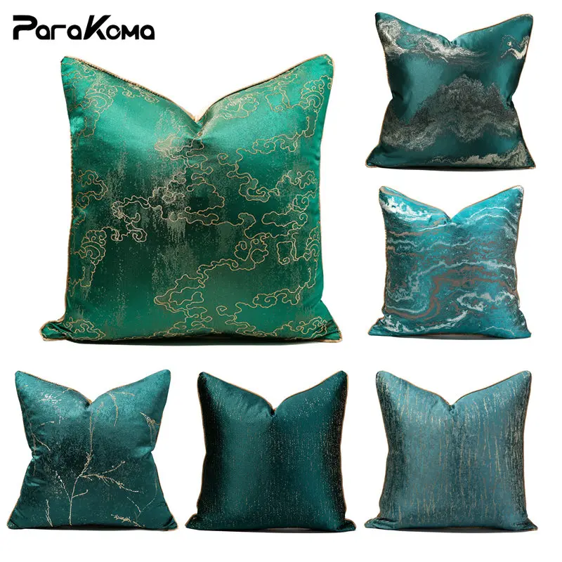 ModernLightLuxuryPeacockBlueSofaCushionCoverforLivingRoom