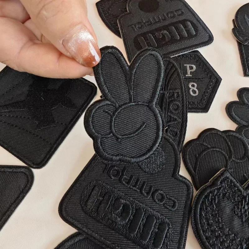 Description Picture 4 of item5PCS Self Adhesive Black Patches Down Jackets Patche Embroidery Patch Child Clothes Badge Accessories DIY Sewing Emblem Stickers