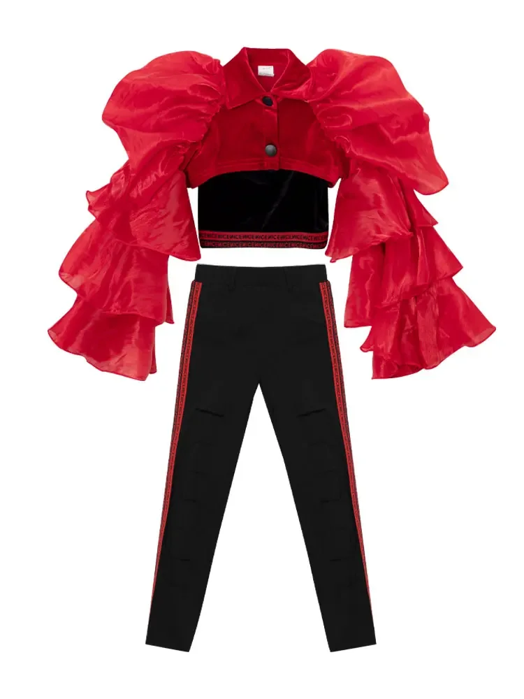 

Girl Model Runway Show Cool Set Domineering Children's Jazz Dance Fashionable Clothing Performance Trendy Female