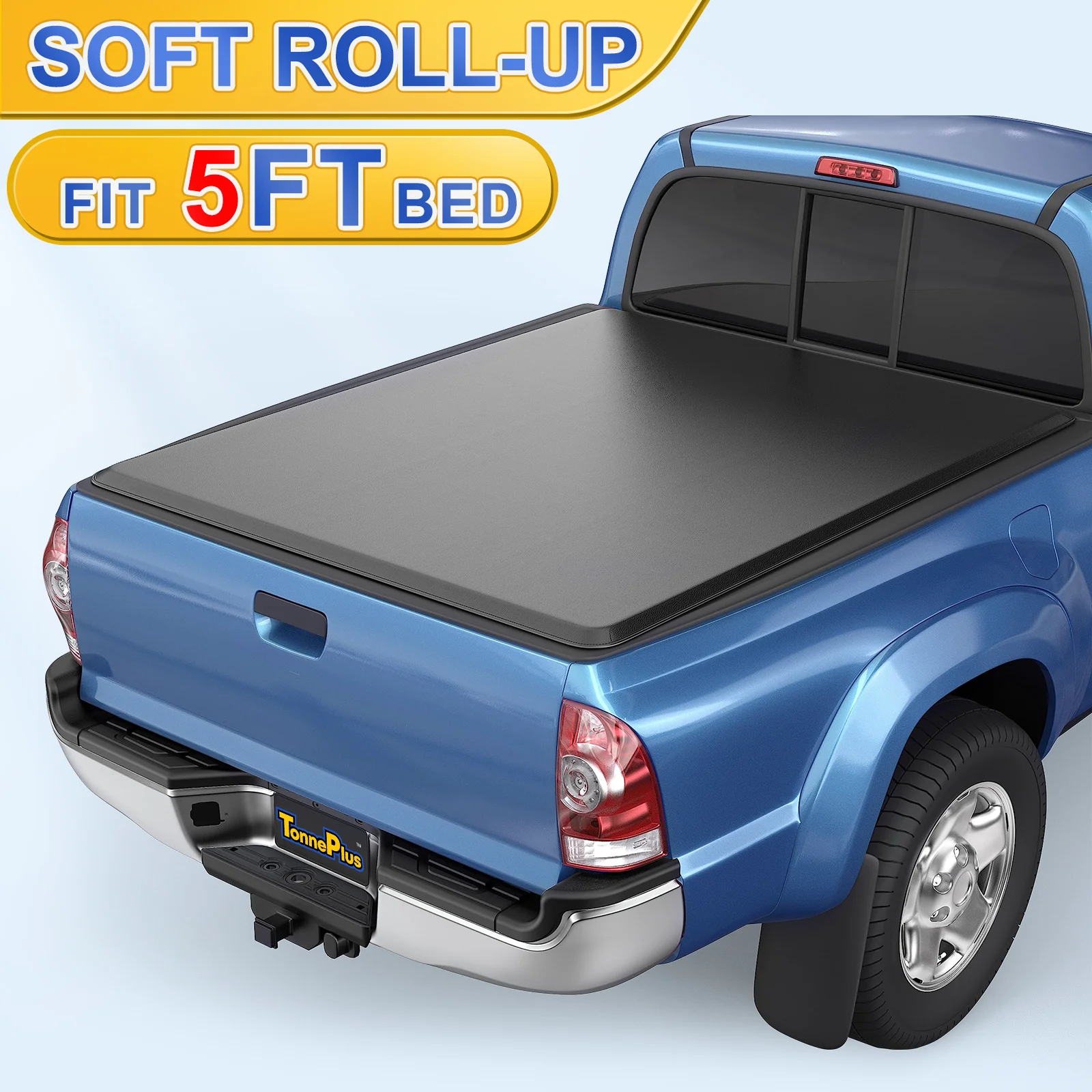 5FT Soft Roll Up Truck Tonneau Cover For 2005-2015 Toyota Tacoma 5' Waterproof
