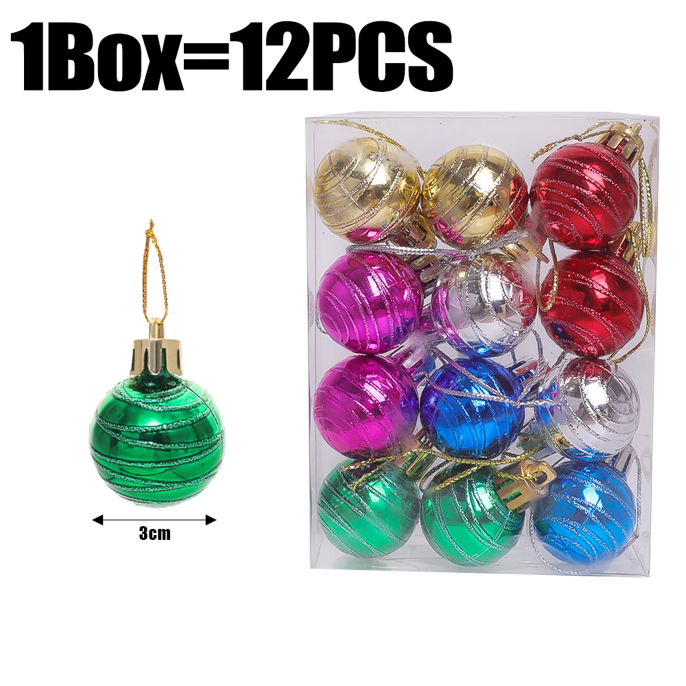 thumbnail image 1 of Christmas Decoration Ball Gold Red Silver Rose Xmas Tree Hanging Pendant Home Party Christmas New Year DIY Decoration Supplies, 1 of 5