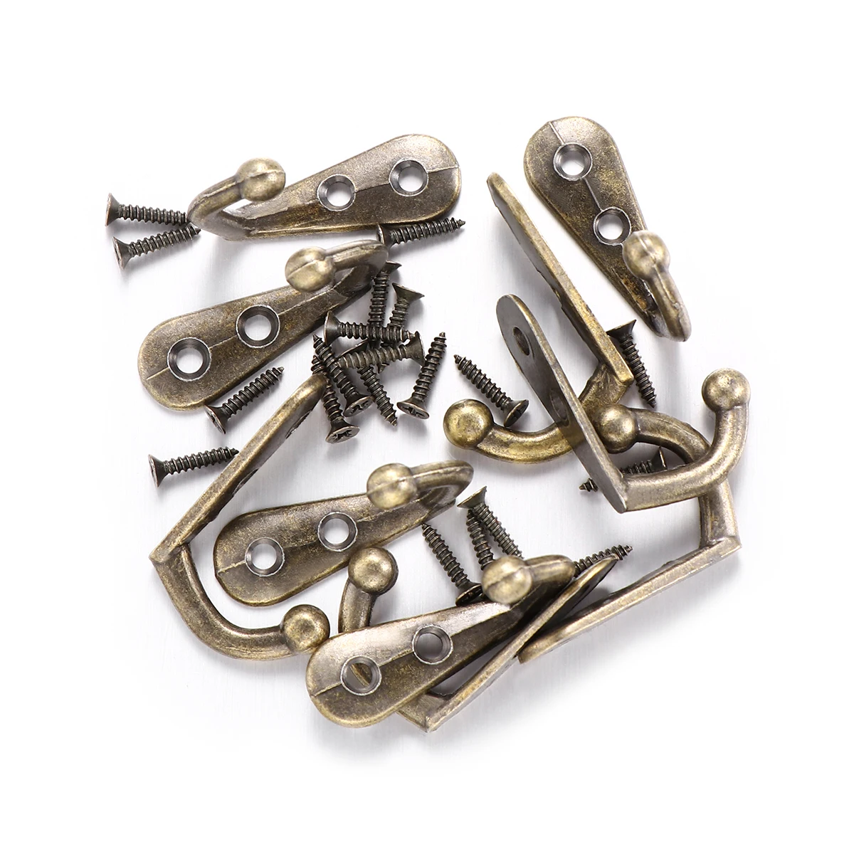Bronze Coat Hangers Clothes Rack Zinc Alloy Wall Hanger Hat Coat Hangers Duty Wall Mounted Hanger European Style Bronze 10pcs