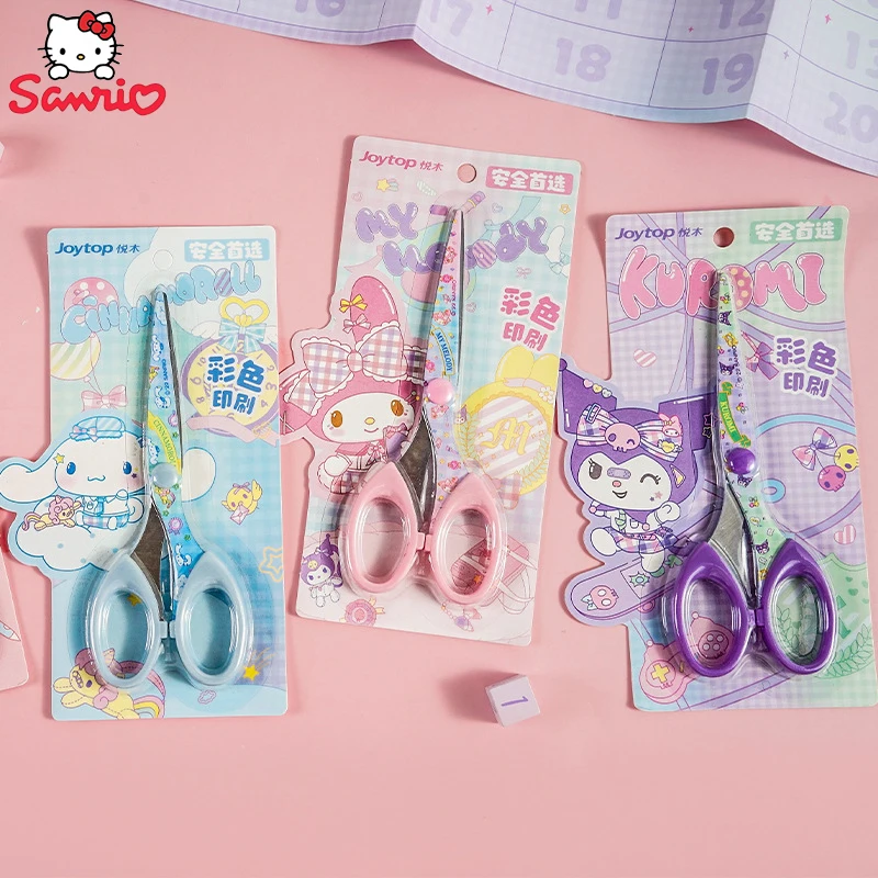 

1/4Pcs Sanrio Jk Academy Style Printing Kuromi Scissors My Melody Cinnamoroll Student Paper Cut Stationery Office Gift Durable