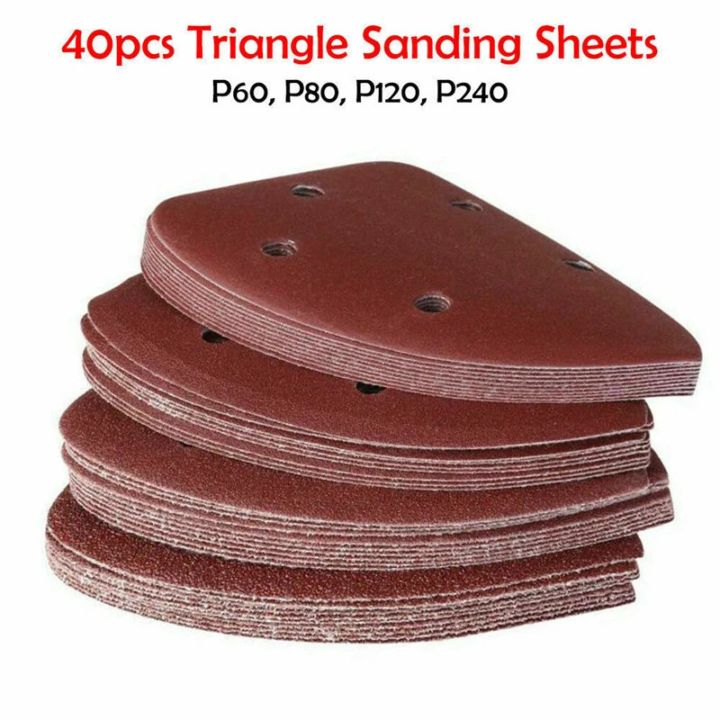 Mouse Detail Sander Sandpaper Sanding Paper Assorted Sanding Pads 60 80 120 240 Grits (40pcs Mouse Sandpaper)140MM pacific art in detail