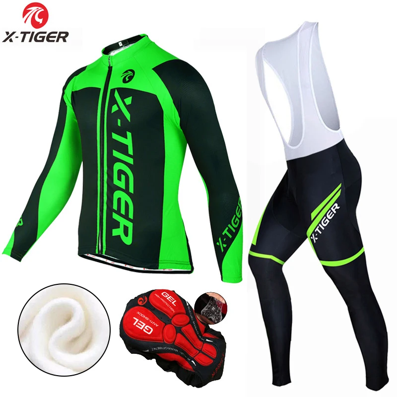 X-tiger-Conjunto de ropa térmica de invierno para ciclismo, Jersey polar bicicleta de montaña, mantiene el calor - AliExpress Deportes y entretenimiento