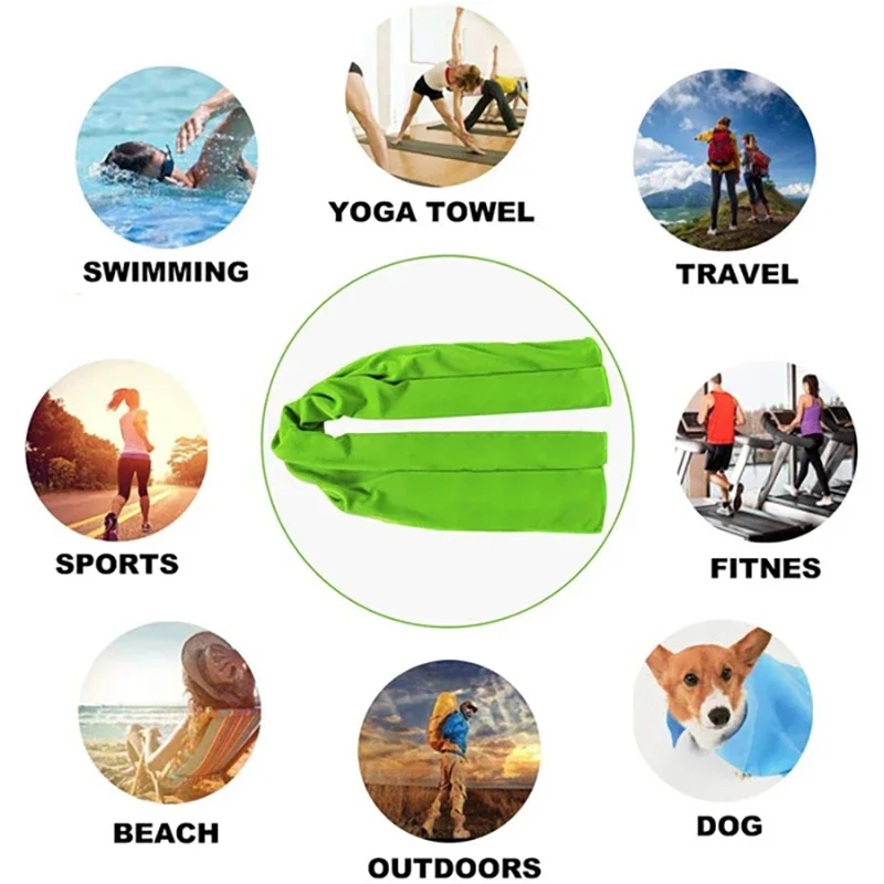 Sport Cooling Towel Microfiber Instant Cool Ice Face Towels for Gym Swimming Yoga Running Quick-dry Towels Cooling Cloth