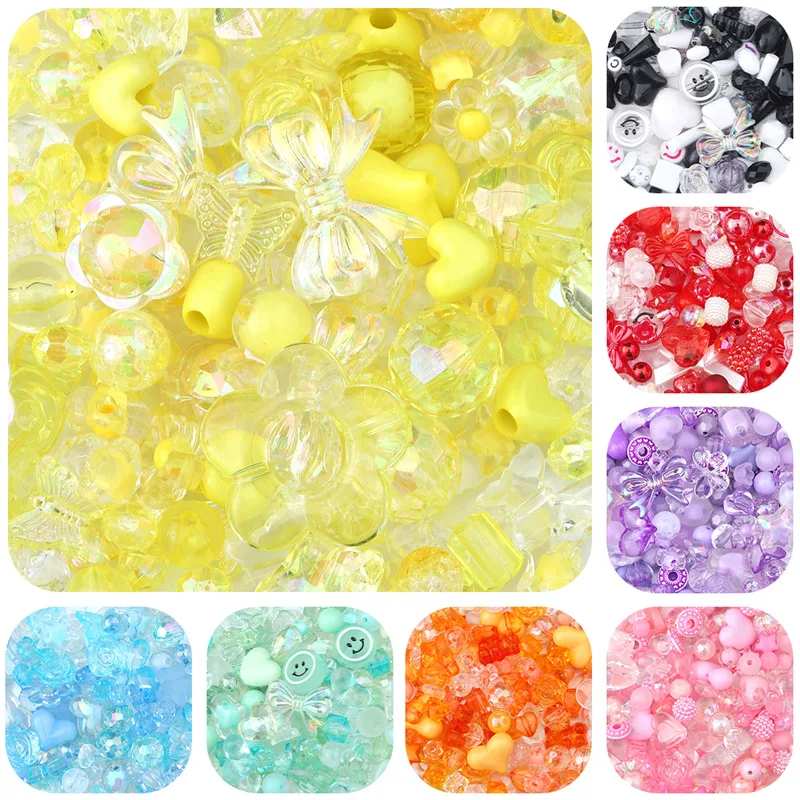 Mixing Vintage Baroque Acrylic Beads Style Spring Color For Children DIY Handmade Bracelet Jewelry Making Accessories