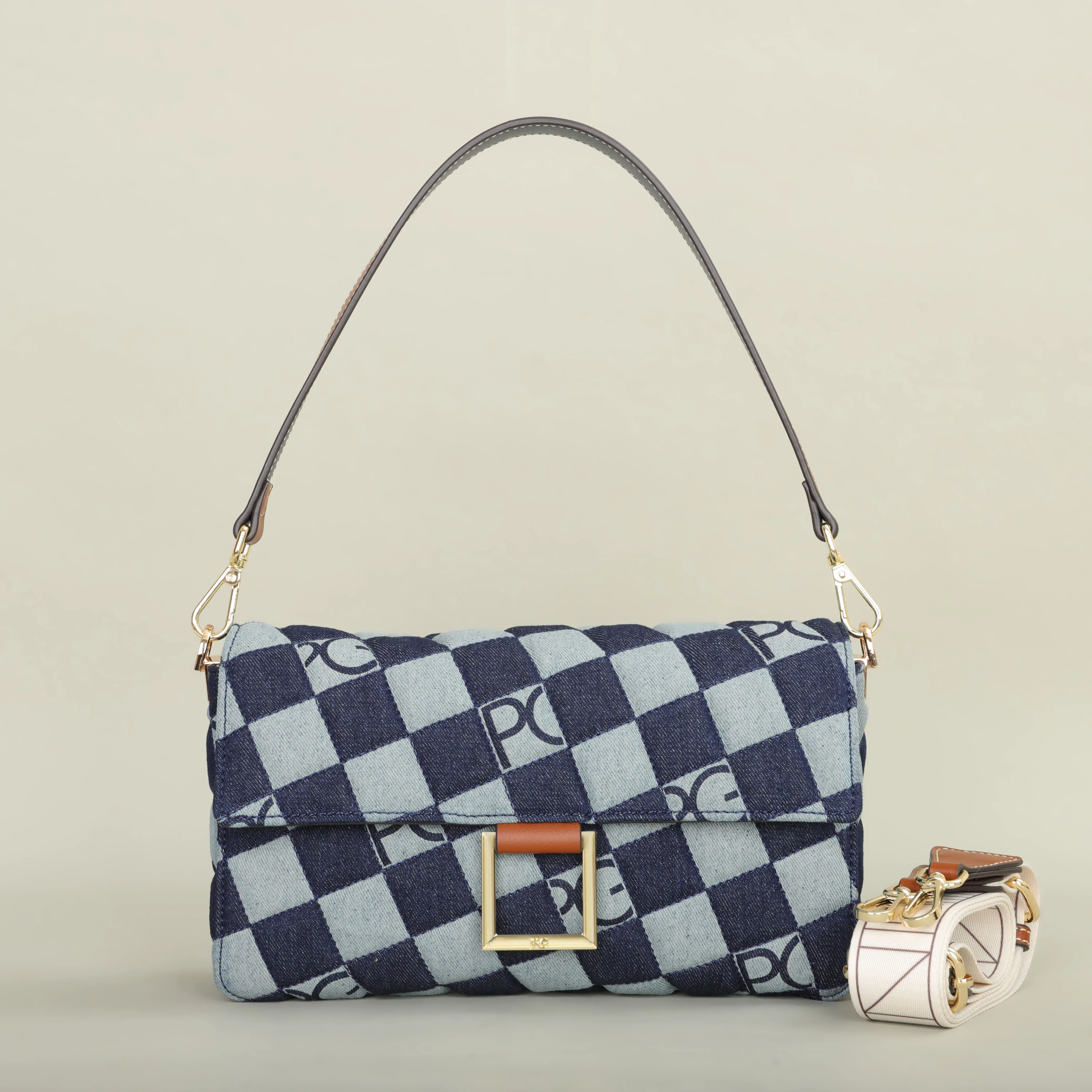 Bright crossbody satchel bag front view