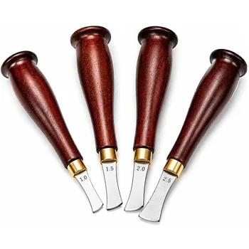 Set di strumenti per la creazione di bordi in pelle 1.0/1.5/2.0/2.5mm, strumento per la lucidatura e la creazione di scanalature per la lavorazione del cuoio, per creare bordi su portafogli e cinture fai da te.