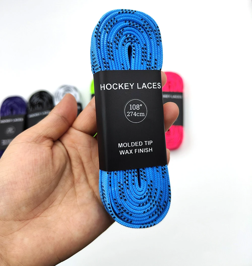 Waxed Skate Laces Dual Layer Braid 84/96/108/120in For Sports Roller Derby Skates Boot Ice Hockey Skates Shoe Hockey Accessories 3