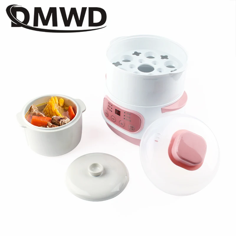 

Electric Ceramics Slow Cooker Water Stew Soup Porridge Health Pot Eggs Meal Steamer Reservation Timer Baby Food Cooking Machine