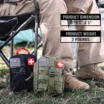 EVERLIT 250 Pieces Survival First Aid Kit IFAK EMT Molle Pouch Survival Kit Outdoor Gear Emergency Kits Trauma Bag for Camping 5