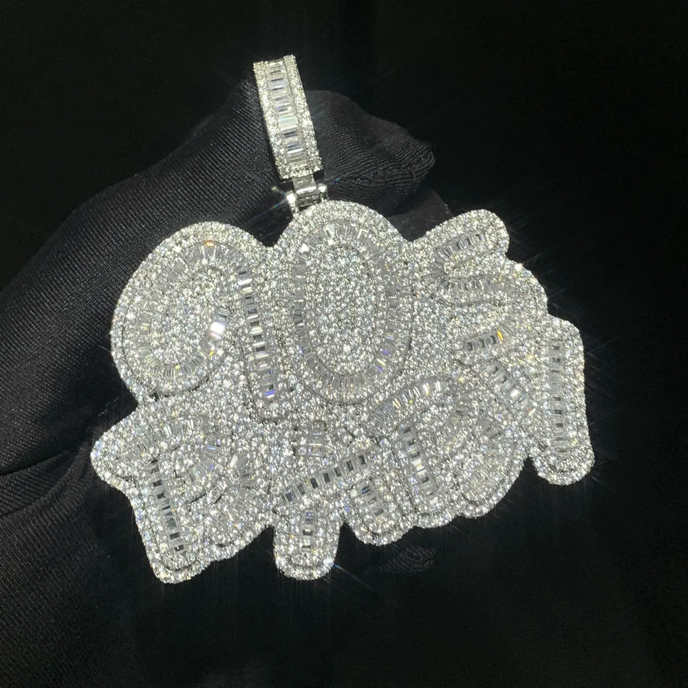 Iced Out Bling 90'S Baby Hip Hop Pendant Necklace For Men Full