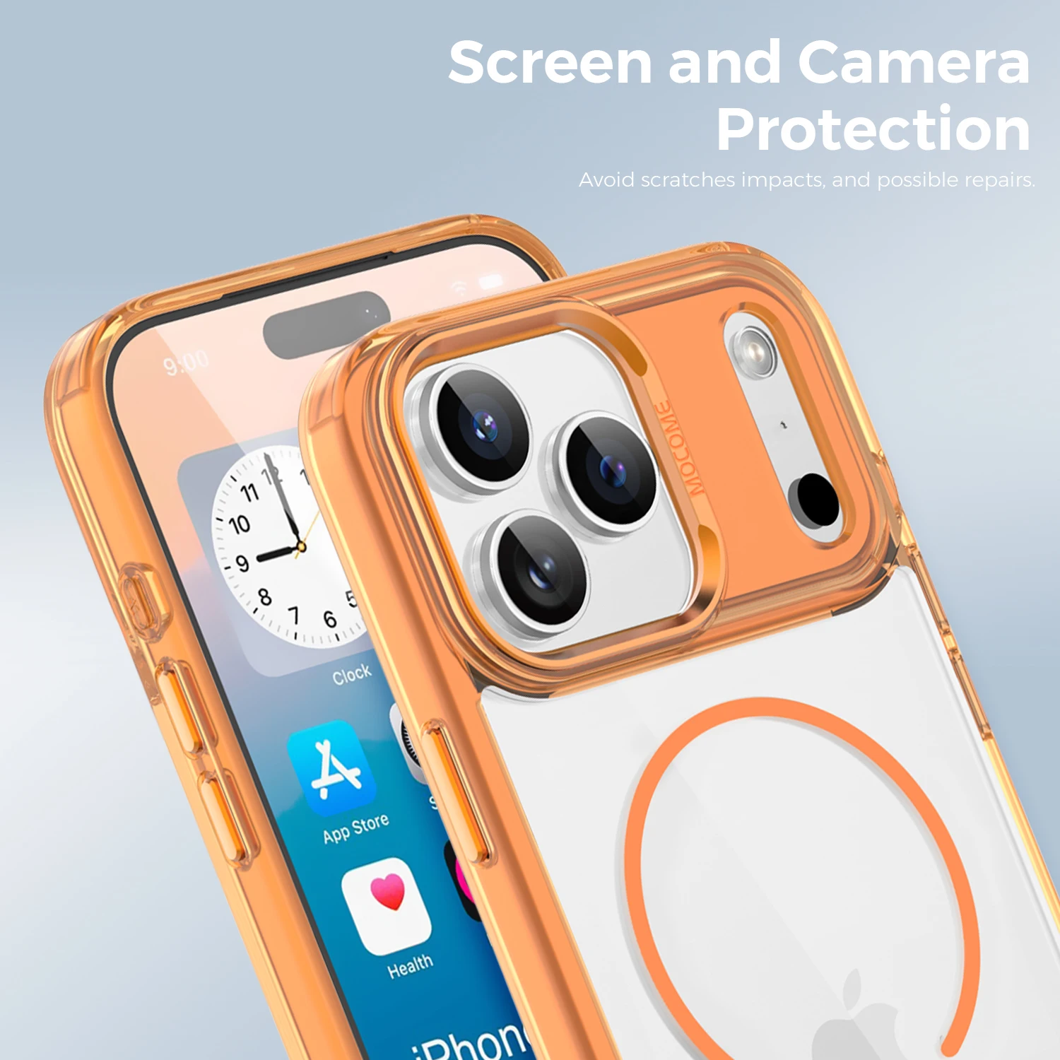 Transparent Shockproof MagSafe-Compatible Phone Case with Magnetic Wireless Charging Capability