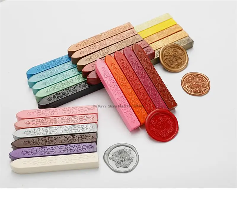 24 Colors Flower Seal Wax DIY Card Invitations Envelope Retro Wax Seal Stamp Wax Seal Magic Arrow Pattern Wax Stick With Wick