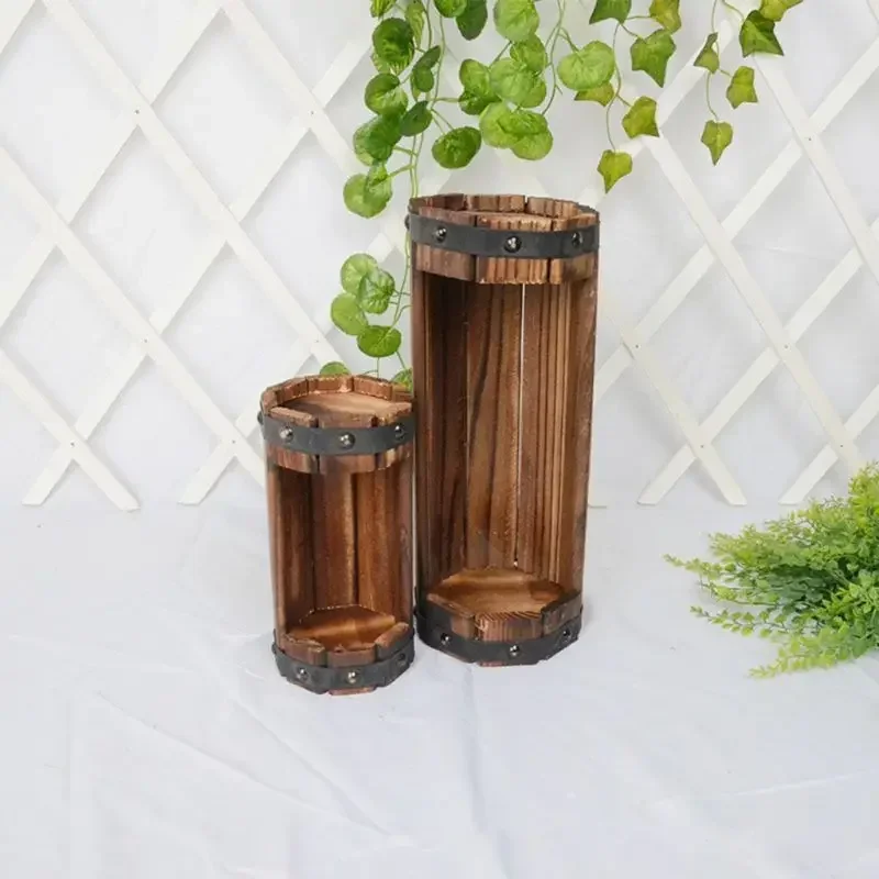 Fioriera In Resina Finto Legno A Forma Di Ceppo, 40x10x13,5 Cm, Con Foro Di Drenaggio, Per Piante Grasse, Cactus E Bonsai, Per Interni Ed Esterni - 6