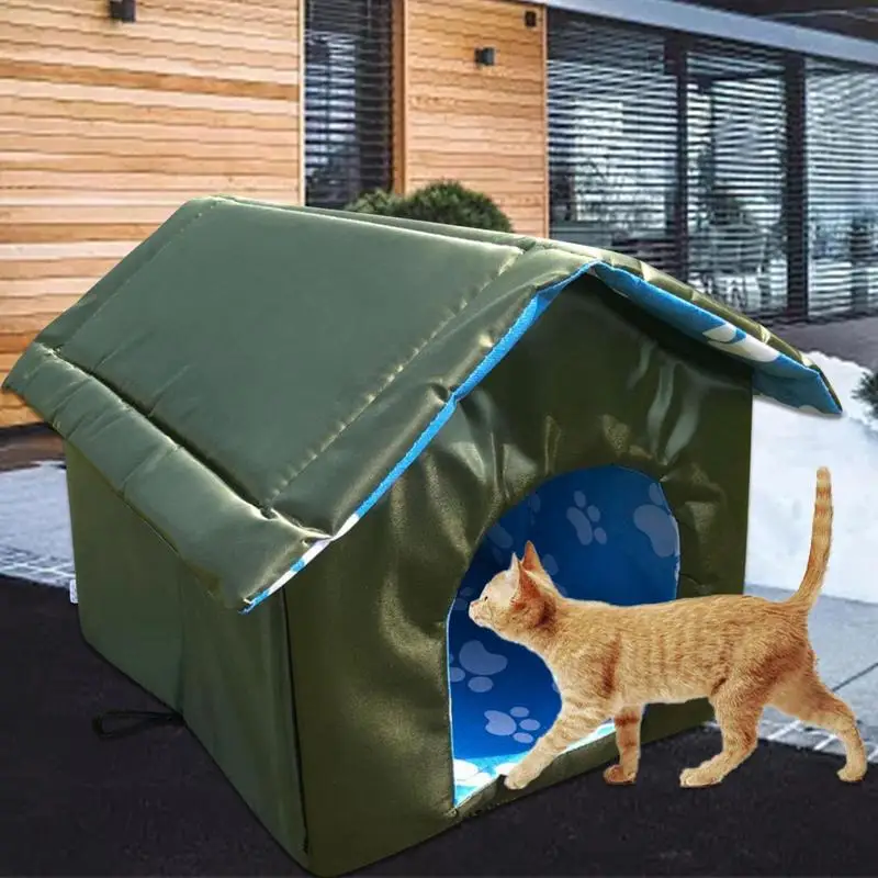 Buiten Dierenhuis Kattenhuis Met Waterdicht Canvas Dak Vier Seizoen Huisdier Nest Kitten Shelterferal Cat Cave Pet House Hondentent