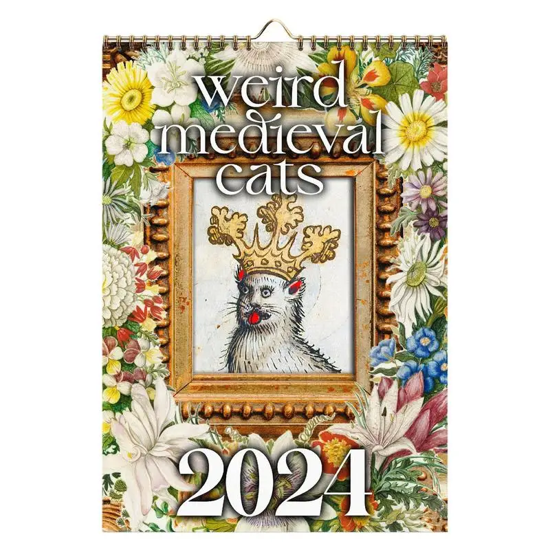 

Medieval Cat Calendar 2024 Home Room Wall Decor Renaissance Calendar 12 Month Hangable Ugly Cat Calendar Funny Gifts For Friends