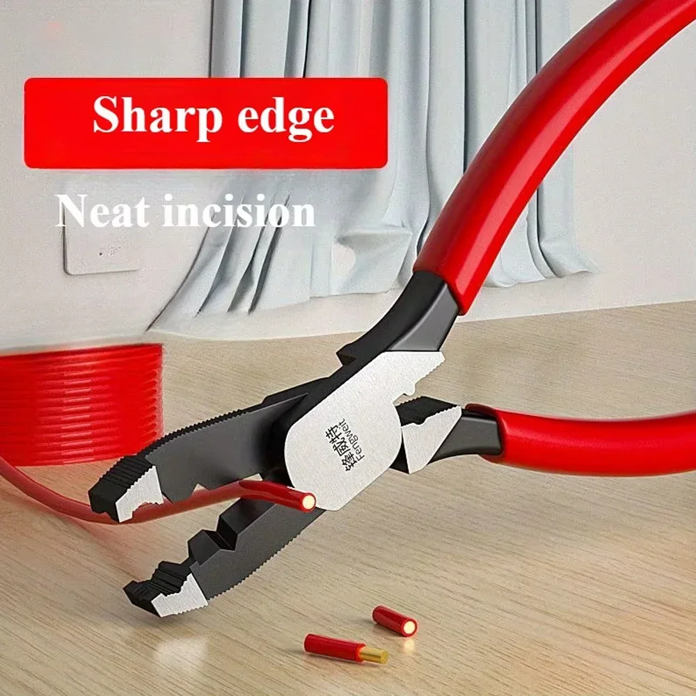 Red Non Slip Jaw Sliding Tooth Screw Pliers for Rusty Wire Removal