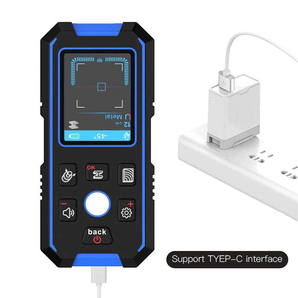 

Ponbos NF-518 LCD HD Digital Metal Detector Professional AC Wood Stud Finder Cable Wires Depth Tracker Undeground Wall Scanner