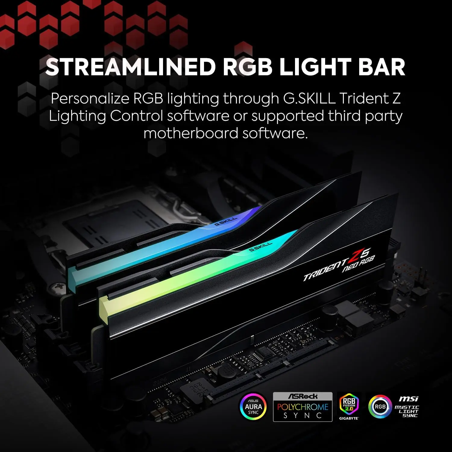 メモリー G.SKILL TRIDENT Z5 NEO RGB 16GB DDR5 G.SKILL Trident Z5 Neo RGB Series 32GB (2 x 16GB) 288-Pin PC
