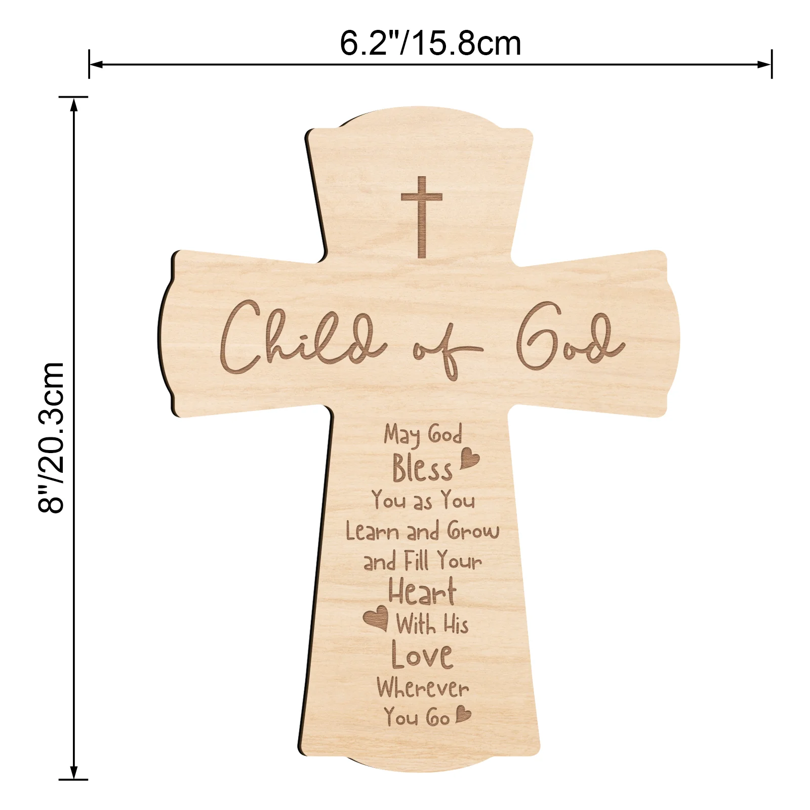 thumbnail image 1 of Cruz de madera para bautizo, primera comunión, recuerdo, decoración de pared para niño de Dios, 1 of 5