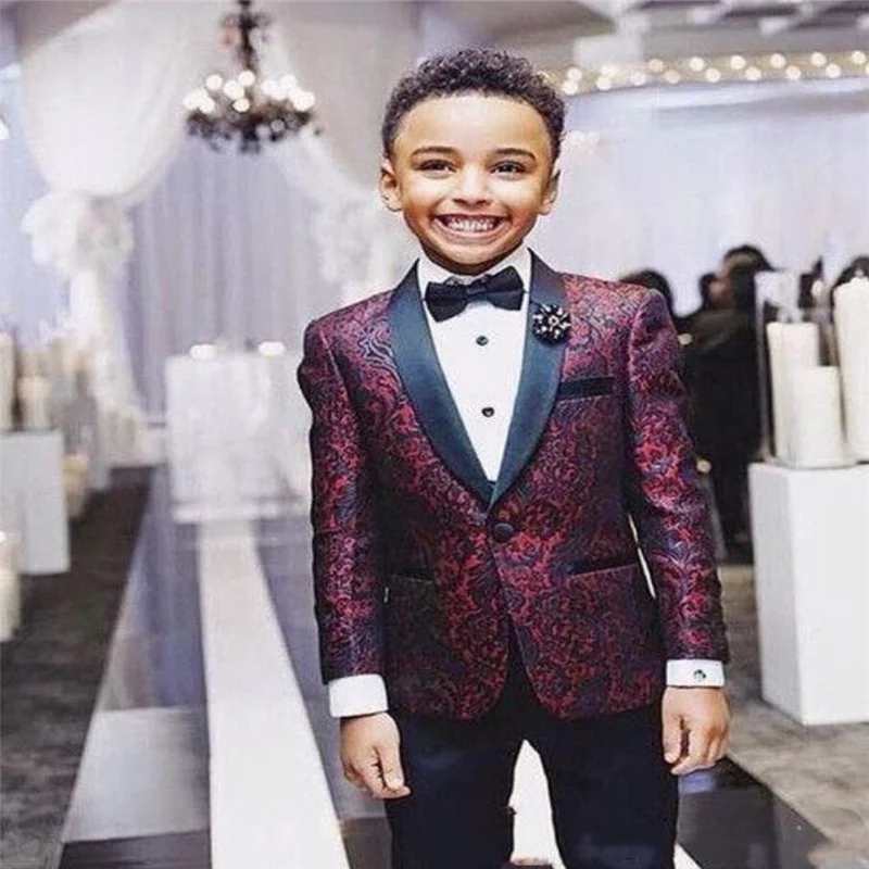 

Boy's dress suit birthday party flower boy T stage performance suit (jacket + shorts + vest)
