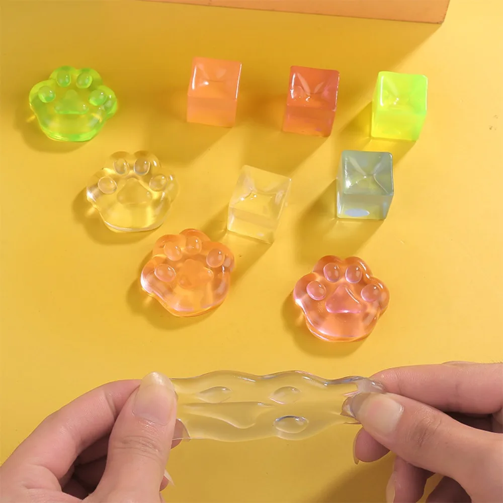 

10Pcs Mini Ice Block Stress Ball Toy Fidget Toy Simulation Sticky Cat's Paw Squeezing Toy Stress Relief Squeeze Toys