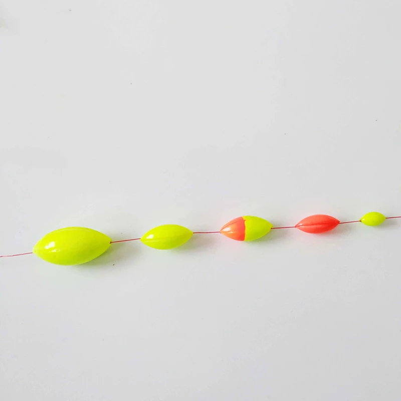 Miniflotador de pesca ovalado, aparejo Bobber para hacer frijoles flotantes, cuentas Rojas/amarillas/mezcladas de Siete Estrellas, 480 piezas (80 paquetes), 00073