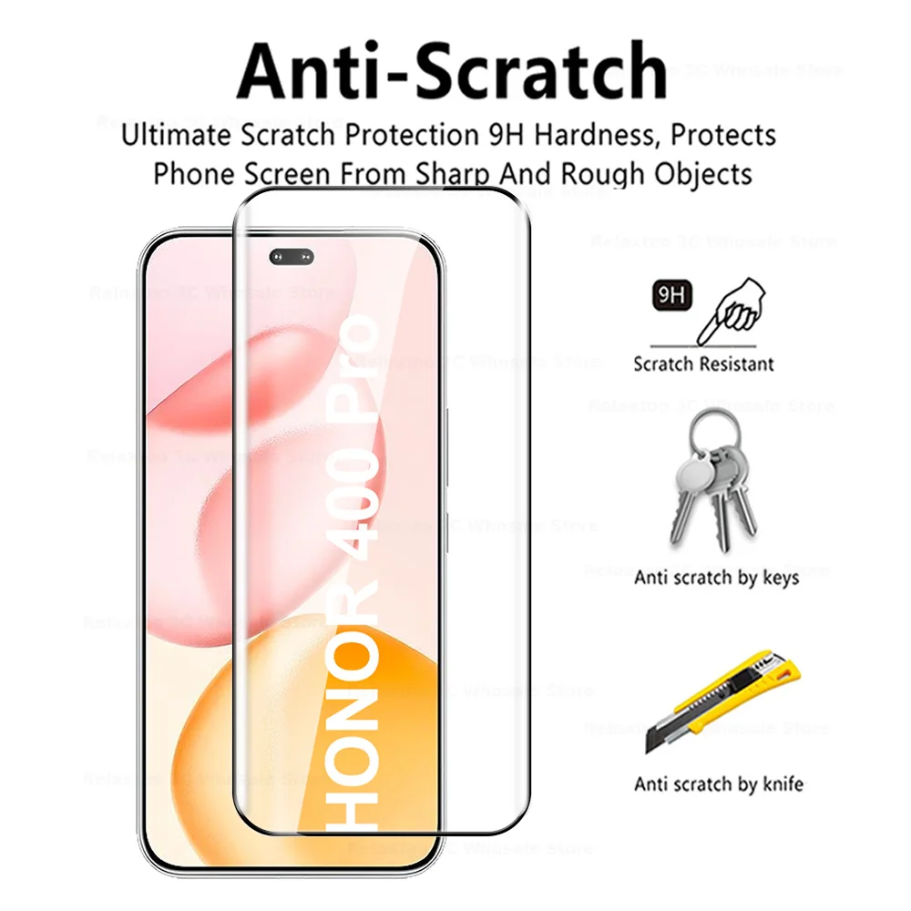 Premium 2-in-1 9D Curved Tempered Glass Screen and Camera Lens Protector, 6.7-Inch