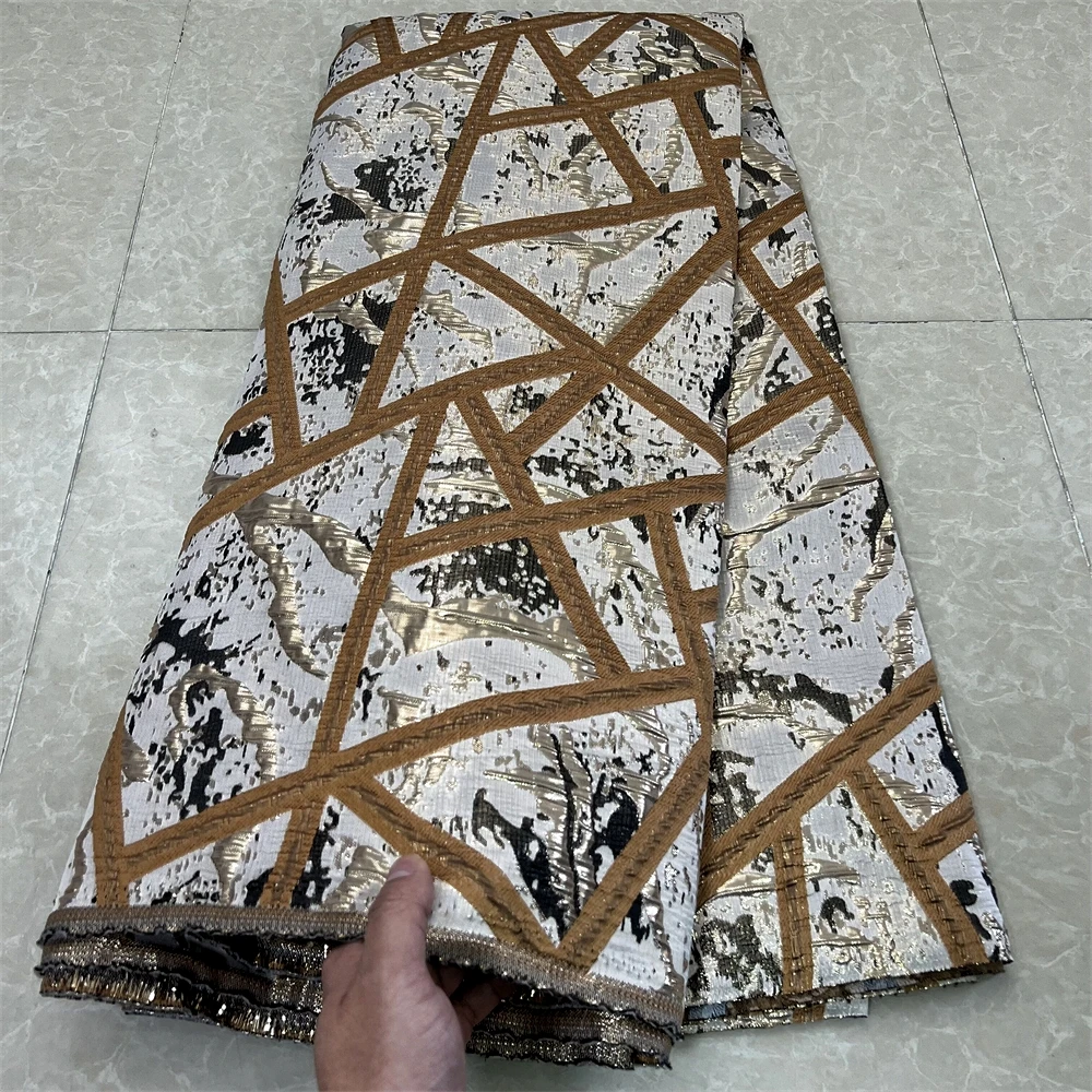 

African Nigerian Tulle Lace Fabric, Jacquard Organza Dress, Embroidery Guipure, Party Prom, High Quality, Latest, 5Yard,YXZ108