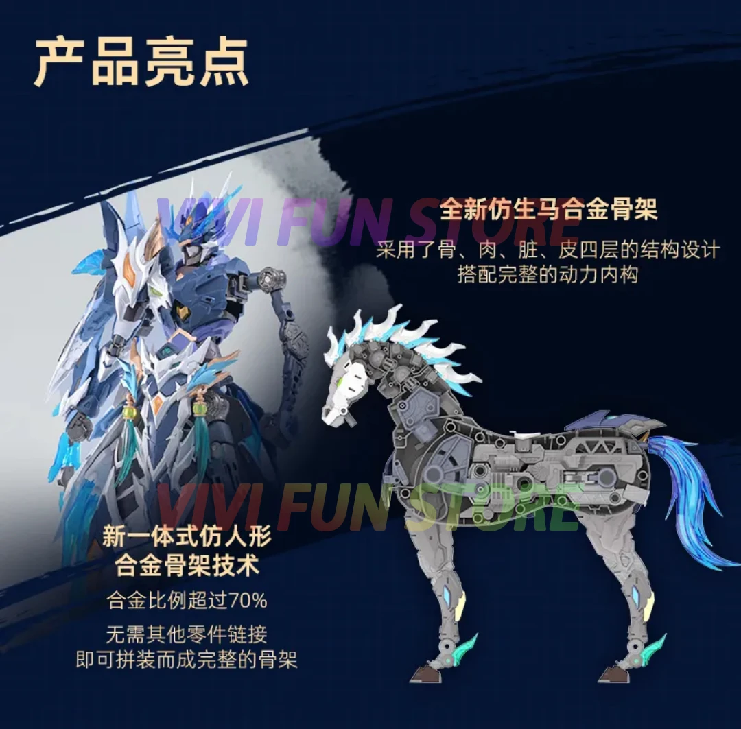 Zhaoyun-モーター付き可動合金スケルトンモデル,MNP-XH05,馬,核