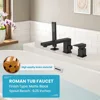 Bath Faucet with Handheld Shower 3 Hole Deck Mounted Bath Faucet Set Extensive Single Handle Bath Filler Honeycomb Stream 4