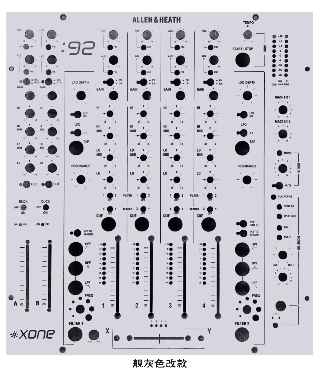 Allen & Heath Xone 92 Skin Mixer Panel Maschera Protettiva Xone 92