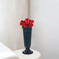 2 Pcs Roman Column Flower Pot Vase Adornment Garden Flowerpot Outdoor Ornaments Memorial Desktop Delicate Cemetery Grave Holder 1