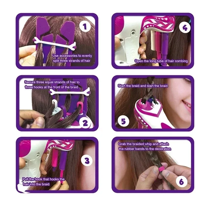 Christmas Children's Fully Automatic DIY Hair Weaving Machine, Hair Weaving Tools, Twisting Knitted Hair, Weaving Rolls,Twisting 2