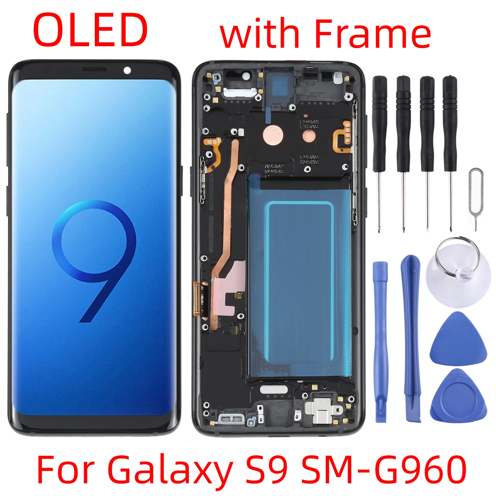 

For Samsung Galaxy S9 SM-G960 OLED LCD Screen For Samsung Galaxy S9 SM-G960 Digitizer Full Assembly with Frame