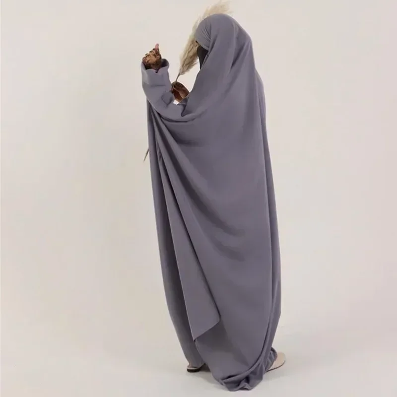 Ramadan Eid One Piece Jilbab Hooded Abaya Women Muslim Prayer Garment Loose Long Dress Abayas Dubai Turkey Islamic Clothes Niqab