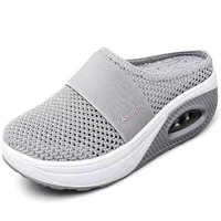 Women's Air Cushion Walking Shoes 2025 Summer Mesh Lightweight Wedge Platform Slippers Female Sneakers Mules Zapatos De Mujer 1