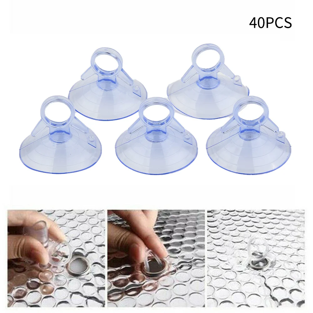 

40pcs 45mm Car Sunshade Suction PVC Cups Clear Rubber Plastic Suckers For Car Glass Strong Pull Ring Suction Cup