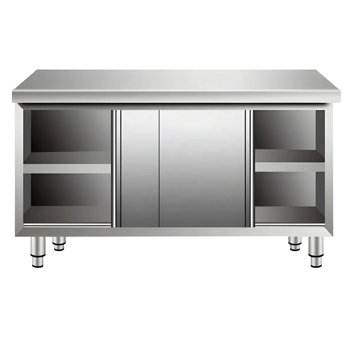 Manufacturer China Outdoor Kitchen Furniture 304 Stainless Steel Kitchen Cabinets With Storage Rack