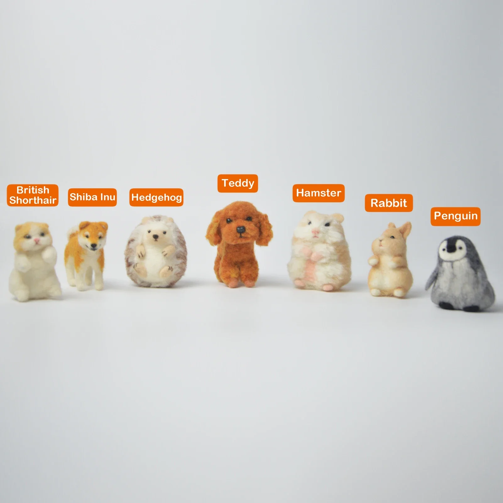 Hamster Hedgehog Penguin Dog Cat Rabbit Unfinished Wool Needle Felting Kits Handmade Toys Diy Doll Felting Materials Pack Gifts