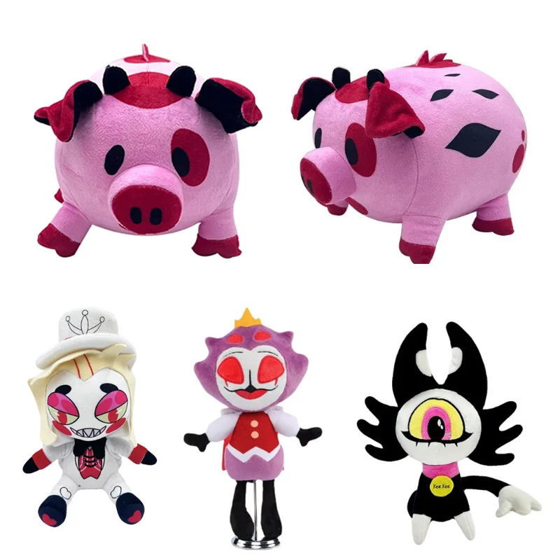 

Anime Hazbin Cosplay Fat Nuggets Pig Plush Toys Cartoon Hotel Fantasy Props Birthday Gift Soft Stuffed Mascot Halloween Party